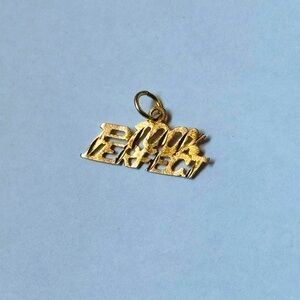 10k stamped yellow gold “100% perfect” necklace pendant / charm